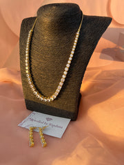 Sundara Gold White AD Necklace